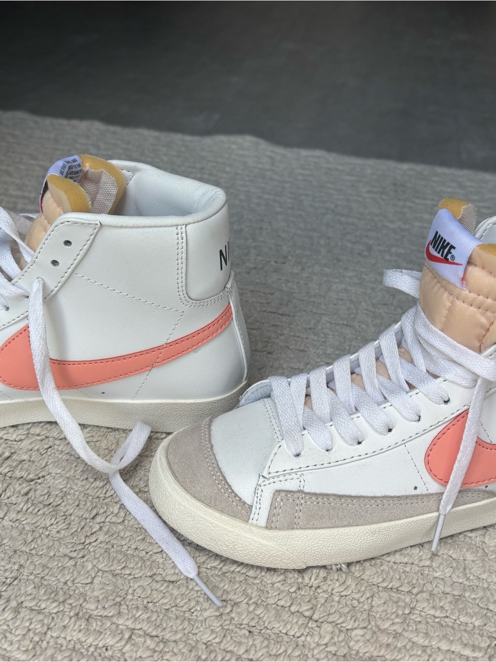 Nike Women’s High-Top Sneakers in Coral/White - Picture 4 of 7